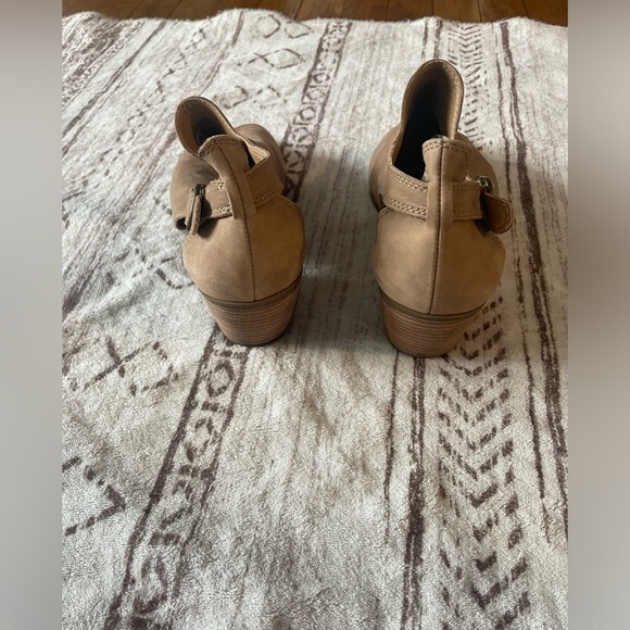 Lucky brand peep toe leather buckle booties size 9 - Picture 4 of 13